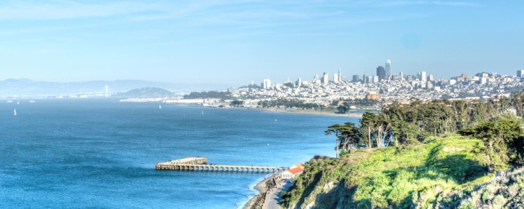 dramatic view of San Francisco and San Francisco Bay